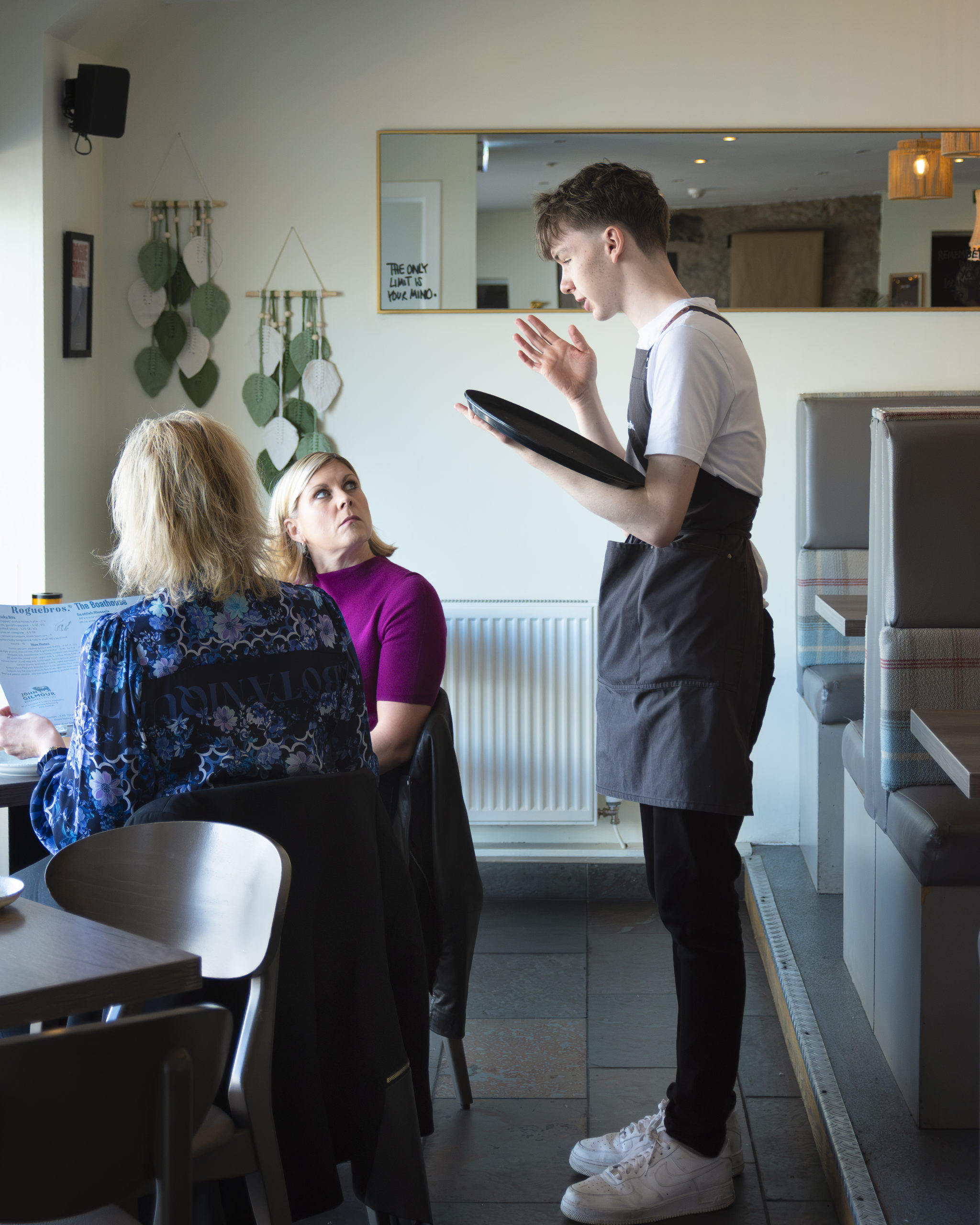 Independent hospitality team during service